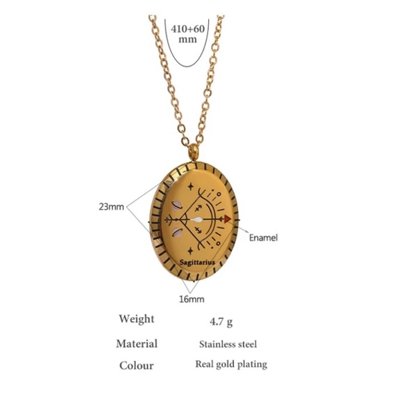 ♑️ 18K Gold plated zodiac sign Capricorn necklace - Picture 3 of 5